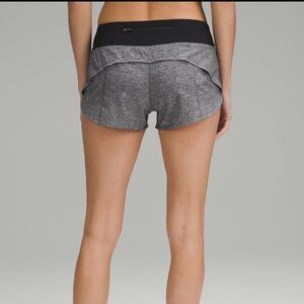 Lululemon Athletica Speed Up 2.5” Shorts Heather Gray and Black - Picture 4 of 10